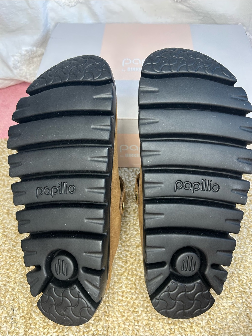 Birkenstock Boston Chunky Clogs Dark Tea/Black - Picture 9 of 15